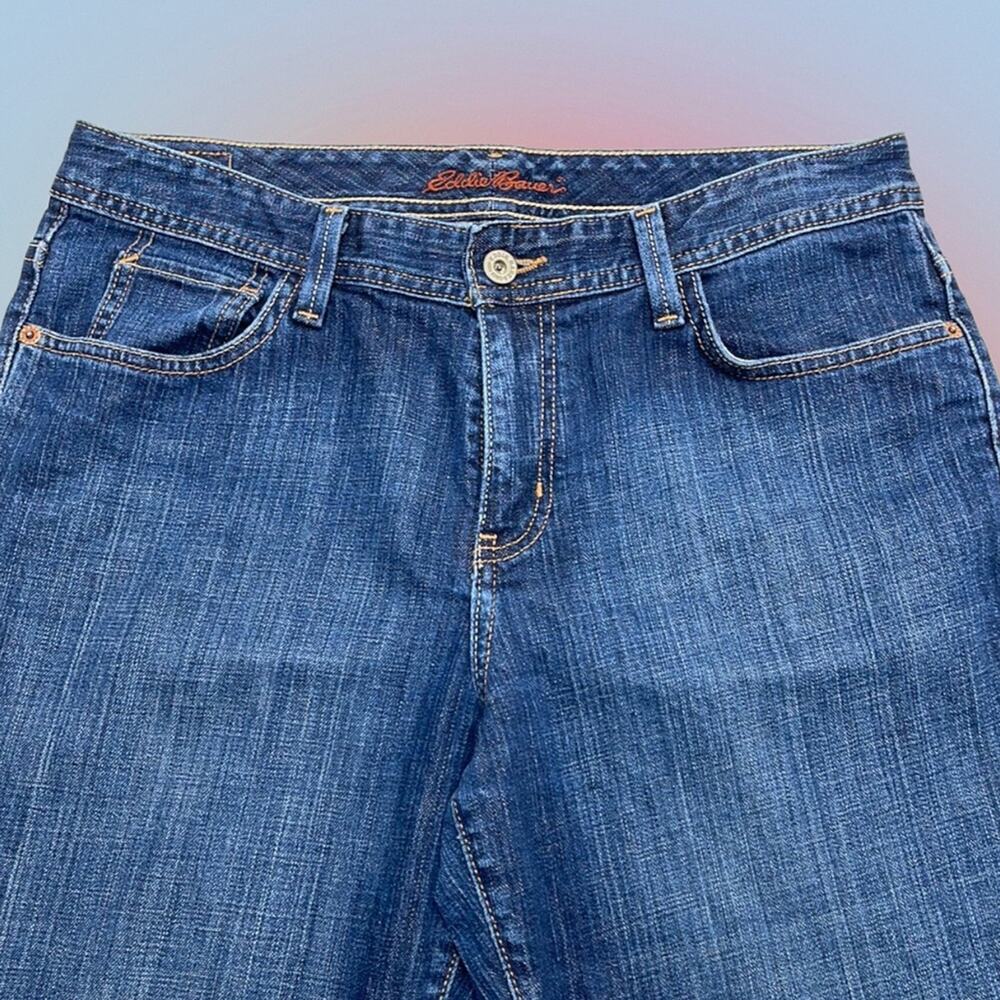 EDDIE BAUER Women’s 10 Short SHAPED FIT Boot Cut Blue Jeans